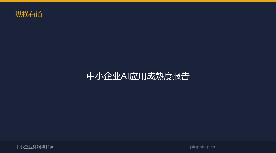 中小企业AI应用成熟度报告